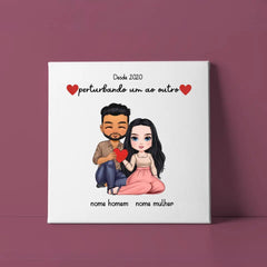 Azulejo Personalizado Casal Coração 20x20cm