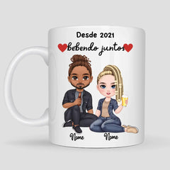 Caneca Casal Bebendo Juntos